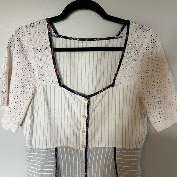 Madewell x The New Denim Project® Patchwork Square-Neck Dress medium - Picture 9 of 12